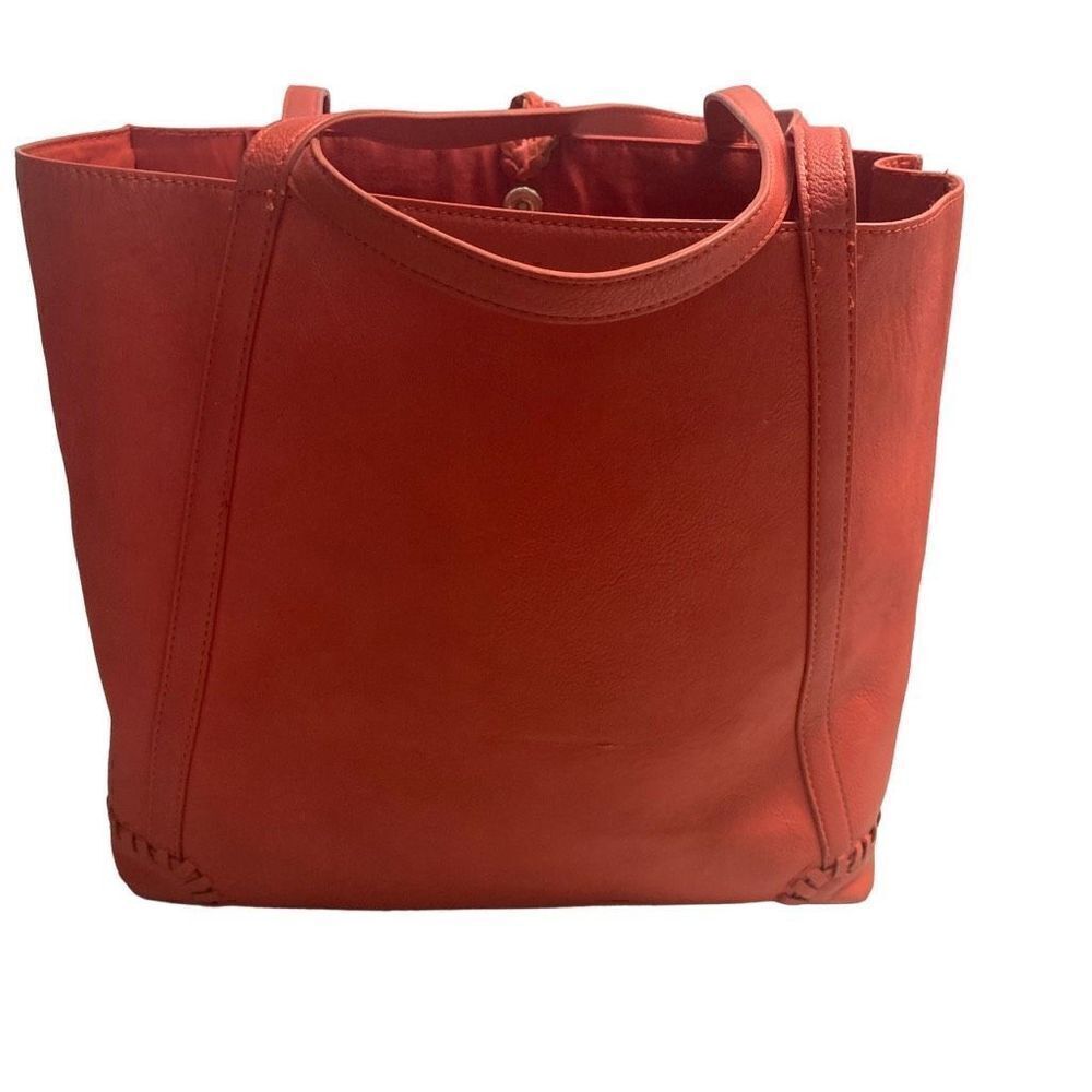BIG BUDDHA‎ Orange Tote 13X6X13 Bucket Style Woven  Tassels